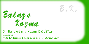 balazs kozma business card